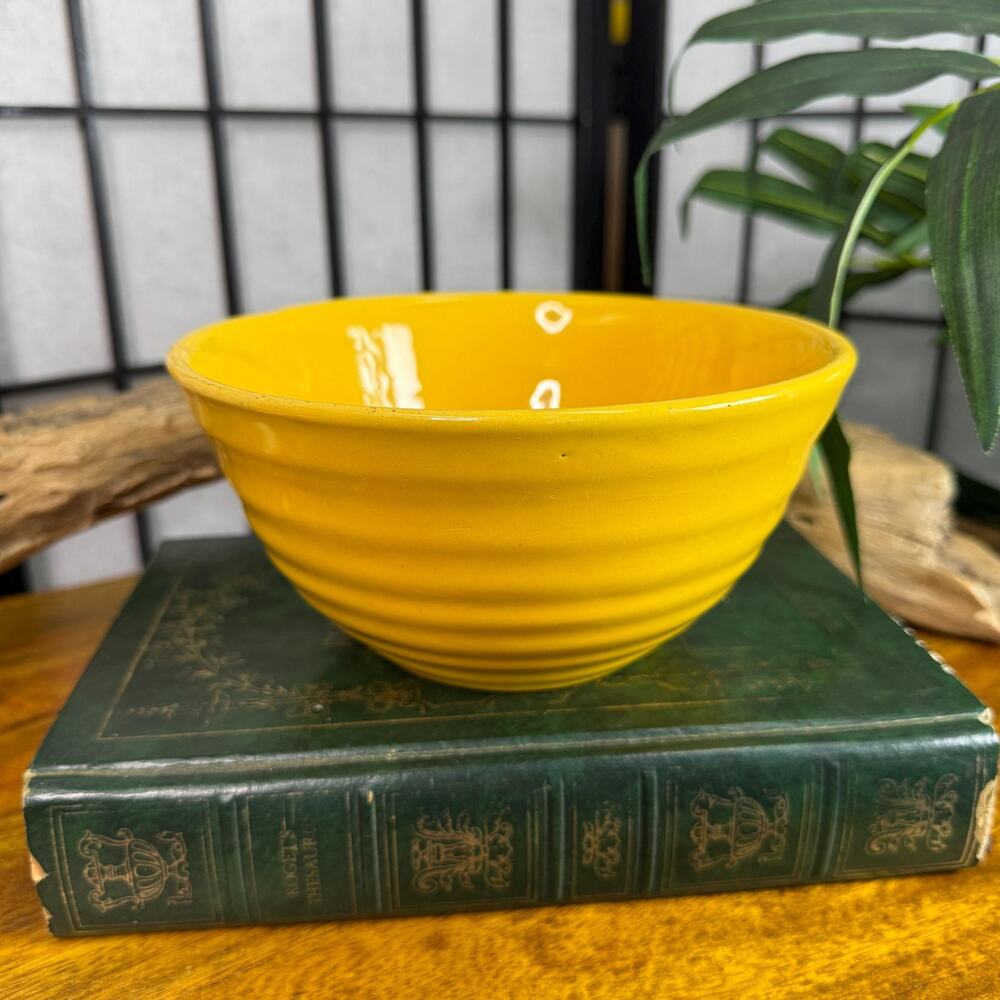 Vintage Bauer Ringware Bowl Yellow California Pottery